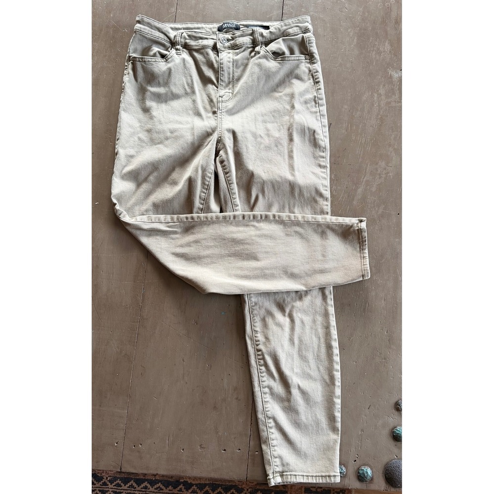Buffalo David Bitton Havana High Rise Ankle Pants Khaki Tan Skinny Leg 12/32